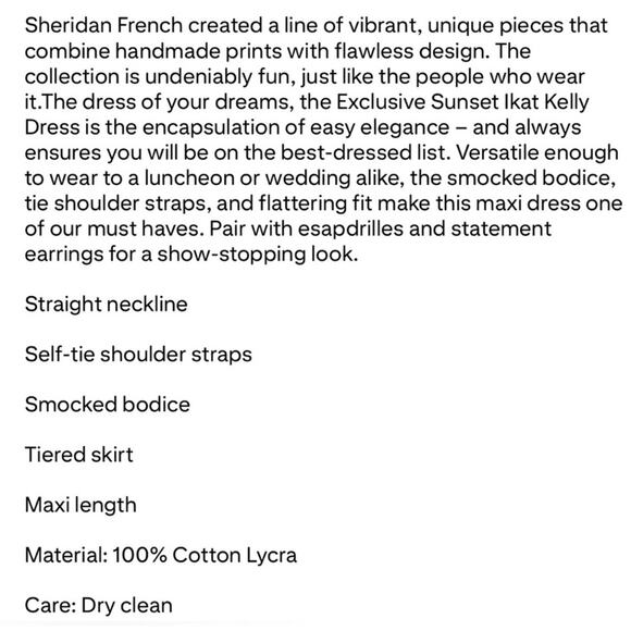 TUCKERNUCK Sheridan French Kelly Dress in sunset IKAT NWT size Small - Picture 5 of 7